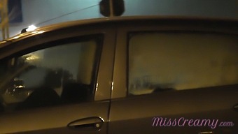 Mistress Shares Her Wife With A Stranger In Front Of Voyeurs In A Public Parking Lot