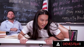Young Asian Girl Gets Pounded By Her Teacher'S Big Cock In A Dorm Room