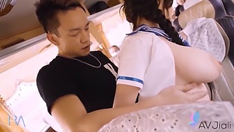 Sexy Taiwanese Babe Has Sex With A Stranger On A Bus, Showing Off Her Big Natural Tits