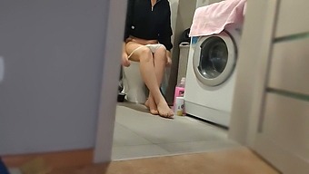 Masturbation And Pee Play With A Hot Housewife In White Panties