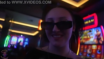 Watch As A Stunning White Babe Gets Seduced By An Old Man At A Casino In Las Vegas