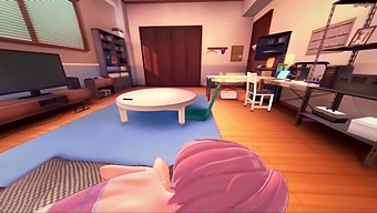 Natsuki Swallows And Spits Out Semen Before Being Penetrated In A First-Person View Perspective From The Doki Doki Literature Club Hentai