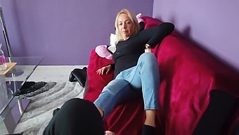 Blonde Beauty Submits To Her First Foot Worship Experience
