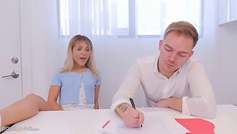 A Blonde Teen Gets Fucked By Her Tutor On Camera