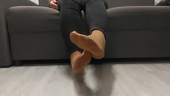 Monika Nylon'S Evening Routine: Flaunting Her Shapely Legs In Sheer Nylon Hosiery
