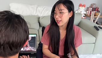 Asian Coed Elle Lee Gives Back A Handjob To Her Tutor In Hd