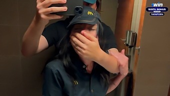 Daring Public Encounter In The Restroom Leads To Passionate Romp With Mcdonald'S Employee Due To Spilled Beverage - Eva Soda