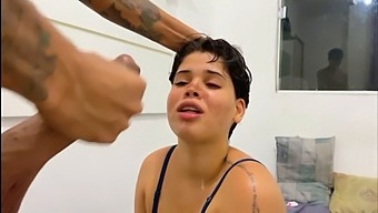 Brazilian Wife Gives A Deepthroat Blowjob