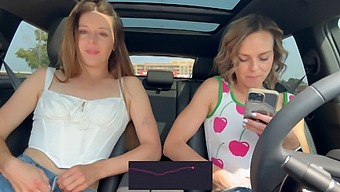 Nadia Foxx And Serenity Cox Use Remote Controlled Vibrators And Have An Orgasm In A Public Drive-Thru.